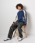 RUSTY Roll Safe Boxy Knitted Crew Dark Blue