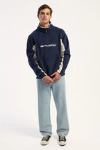 RUSTY Blizzard Quarter Zip Polar Fleece Navy Blue