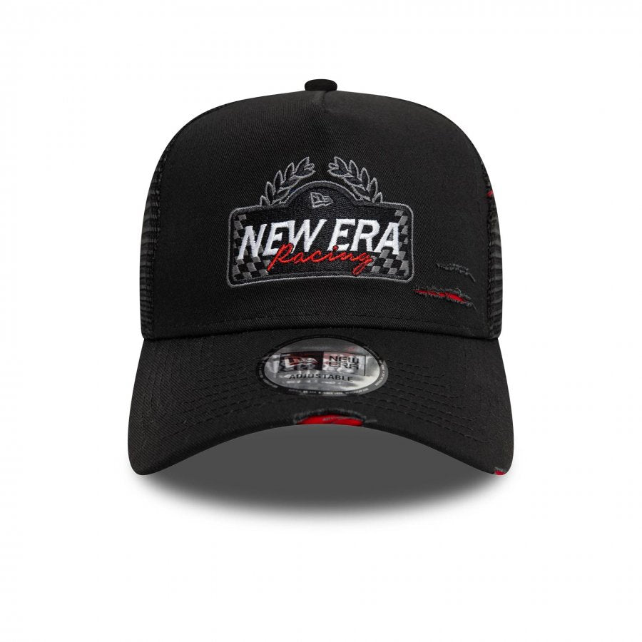 NEW ERA Motorsport Black 9FORTY A-Frame Trucker Adjustable Cap