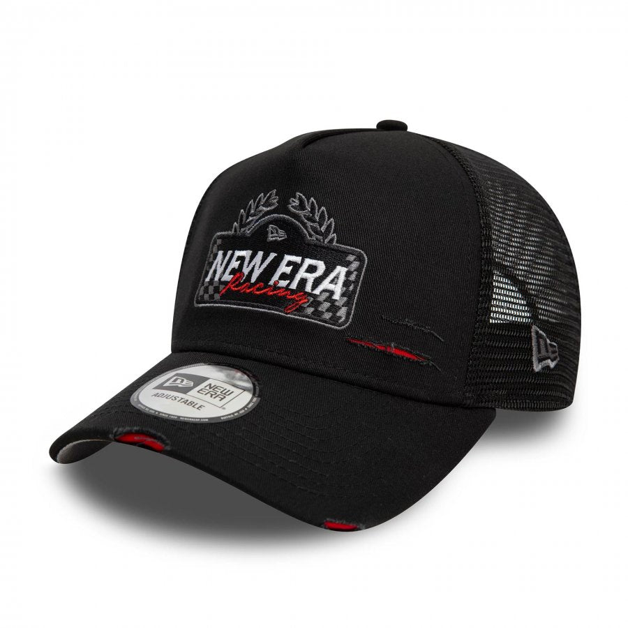 NEW ERA Motorsport Black 9FORTY A-Frame Trucker Adjustable Cap