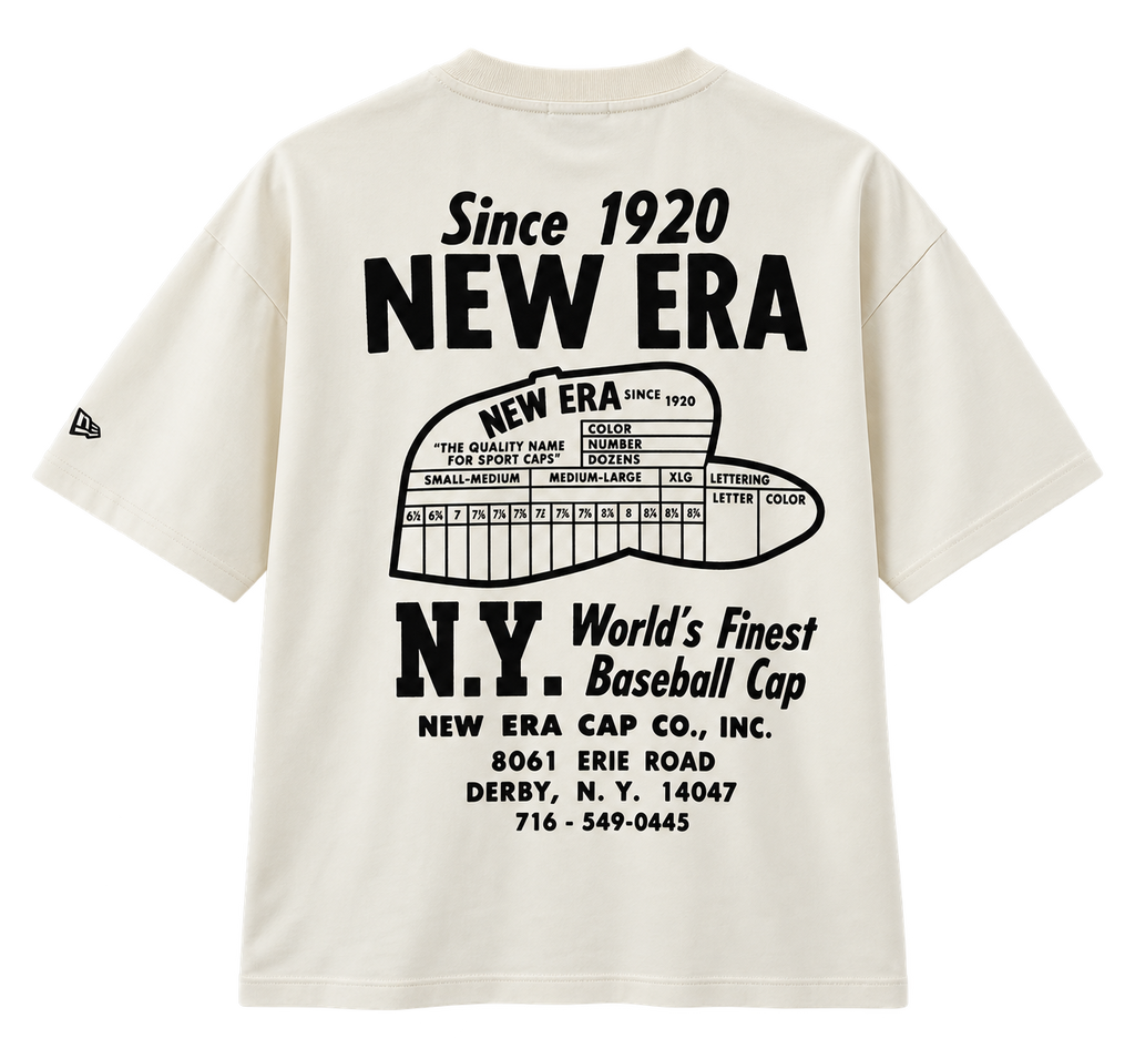 NEW ERA Cap Graphic Cream Oversized T-Shirt