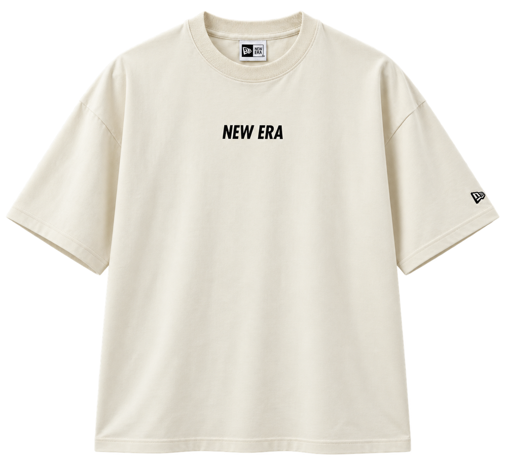 NEW ERA Cap Graphic Cream Oversized T-Shirt