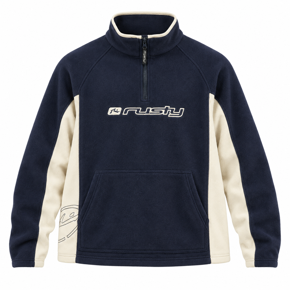 RUSTY Blizzard Quarter Zip Polar Fleece Navy Blue