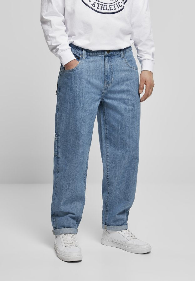 SOUTHPOLE Embroidery Denim Baggy Jeans In Retro Midblue