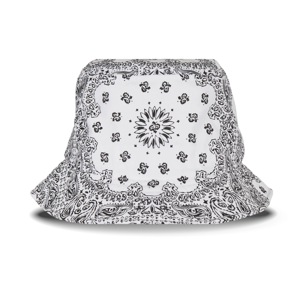 UC Bandana Print White Bucket Hat
