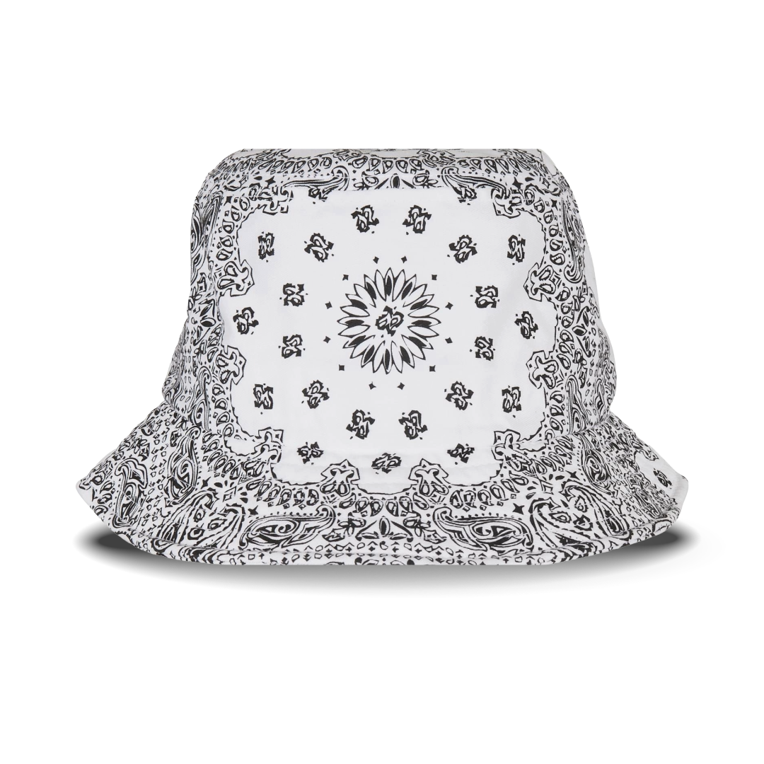 UC Bandana Print White Bucket Hat