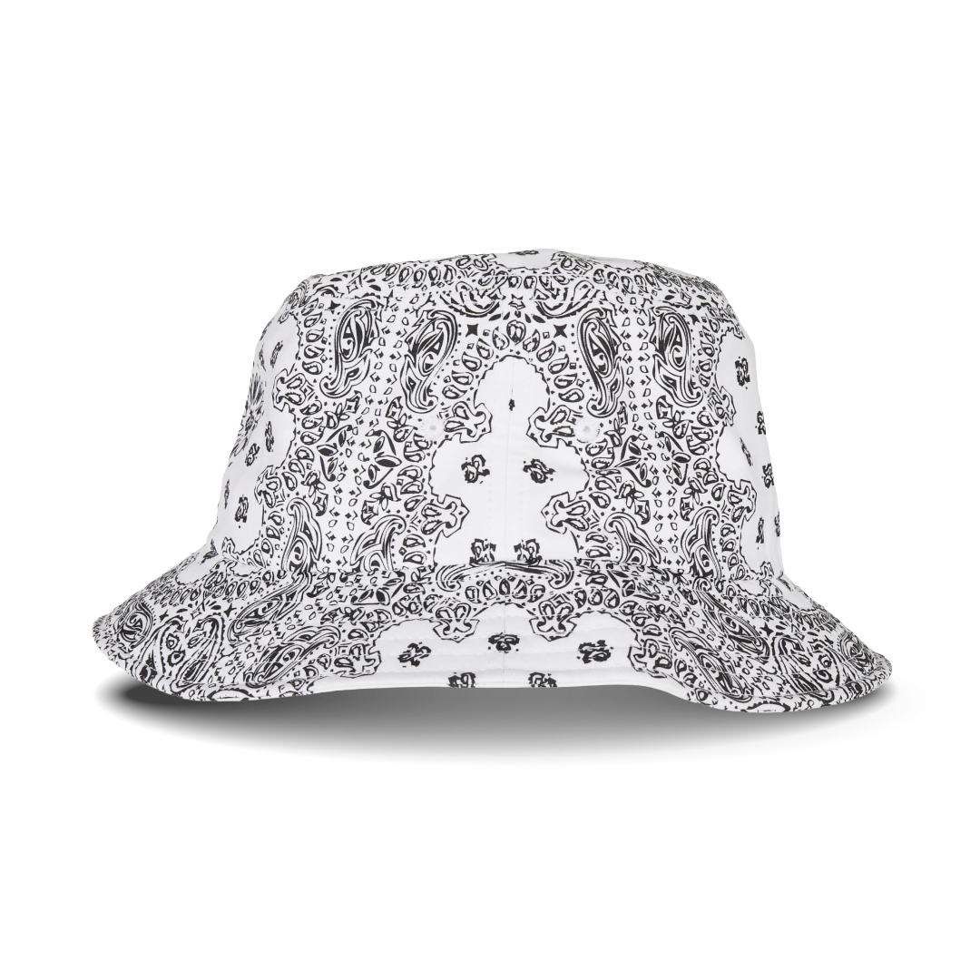 UC Bandana Print White Bucket Hat