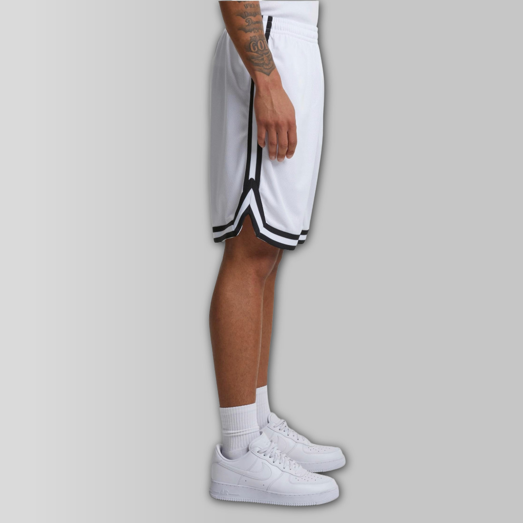 UC Stripes Mesh White Shorts