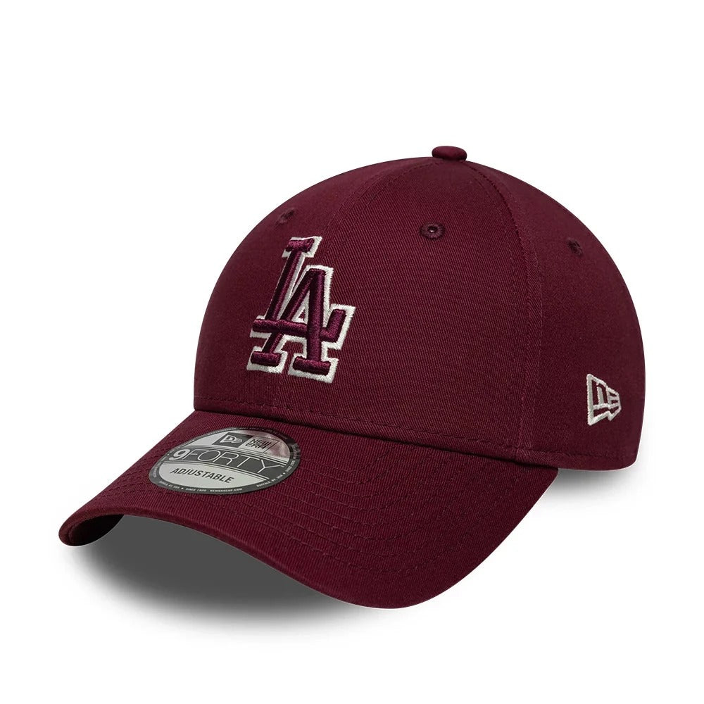 NEW ERA LA Dodgers MLB Team Outline Dark Red 9FORTY Adjustable Cap