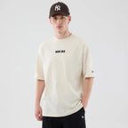 NEW ERA Cap Graphic Cream Oversized T-Shirt