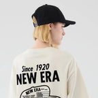 NEW ERA Cap Graphic Cream Oversized T-Shirt