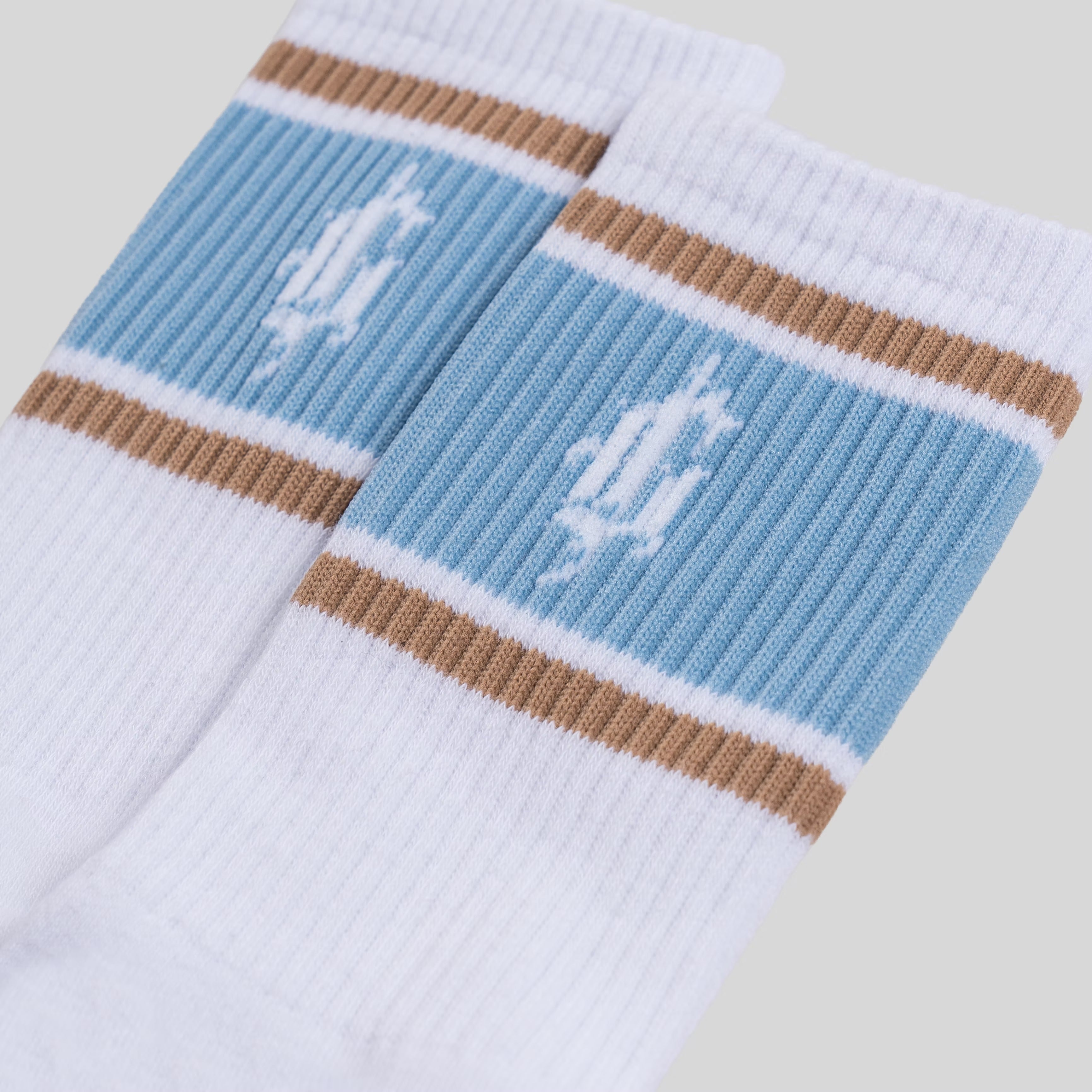 CARNAL ''C'' White/Baby Blue Socks