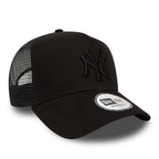 NEW ERA New York Yankees Clean Black On Black A-Frame Trucker Cap