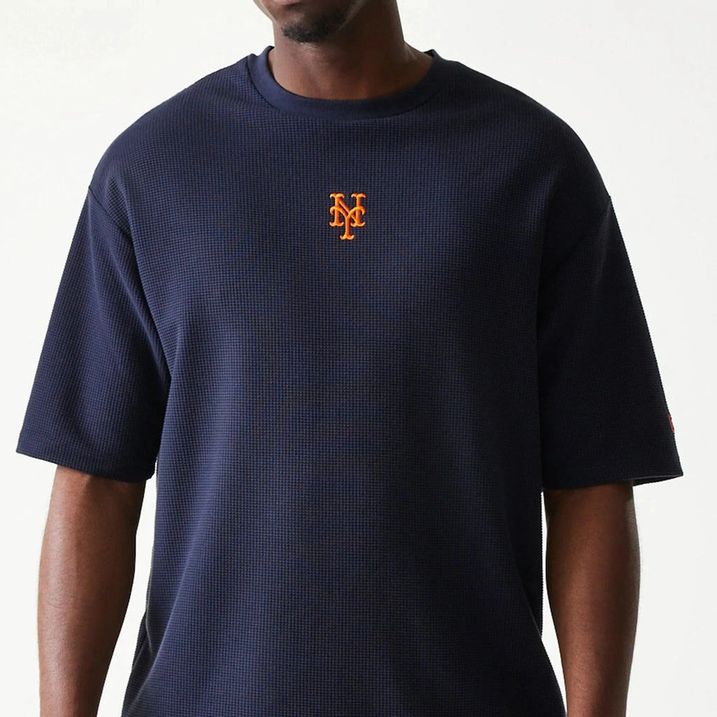 NEW ERA New York Mets MLB Waffle Navy Oversized T-Shirt