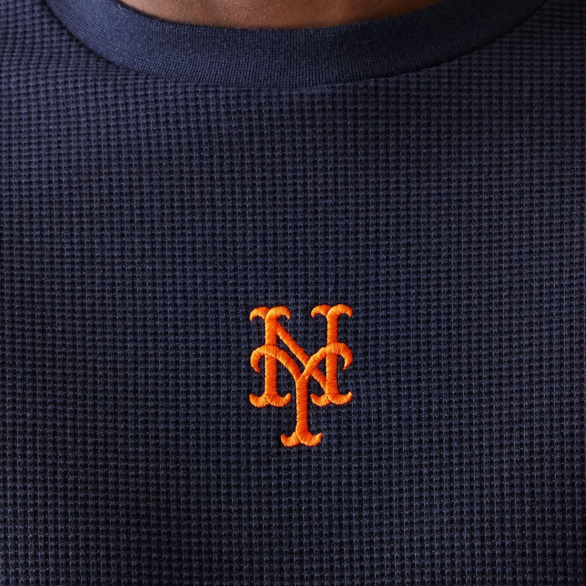 NEW ERA New York Mets MLB Waffle Navy Oversized T-Shirt