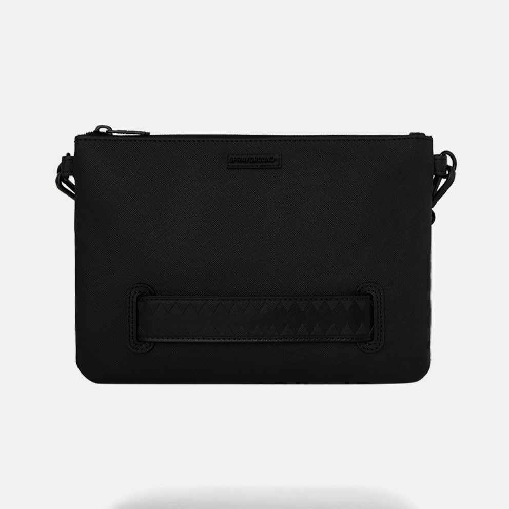 SPRAYGROUND Blacked Out Embossed Gold Tooth Crossover Clutch