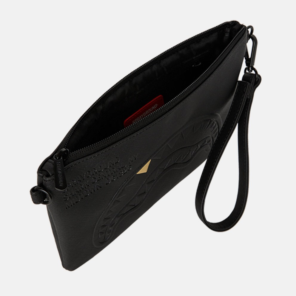 SPRAYGROUND Blacked Out Embossed Gold Tooth Crossover Clutch