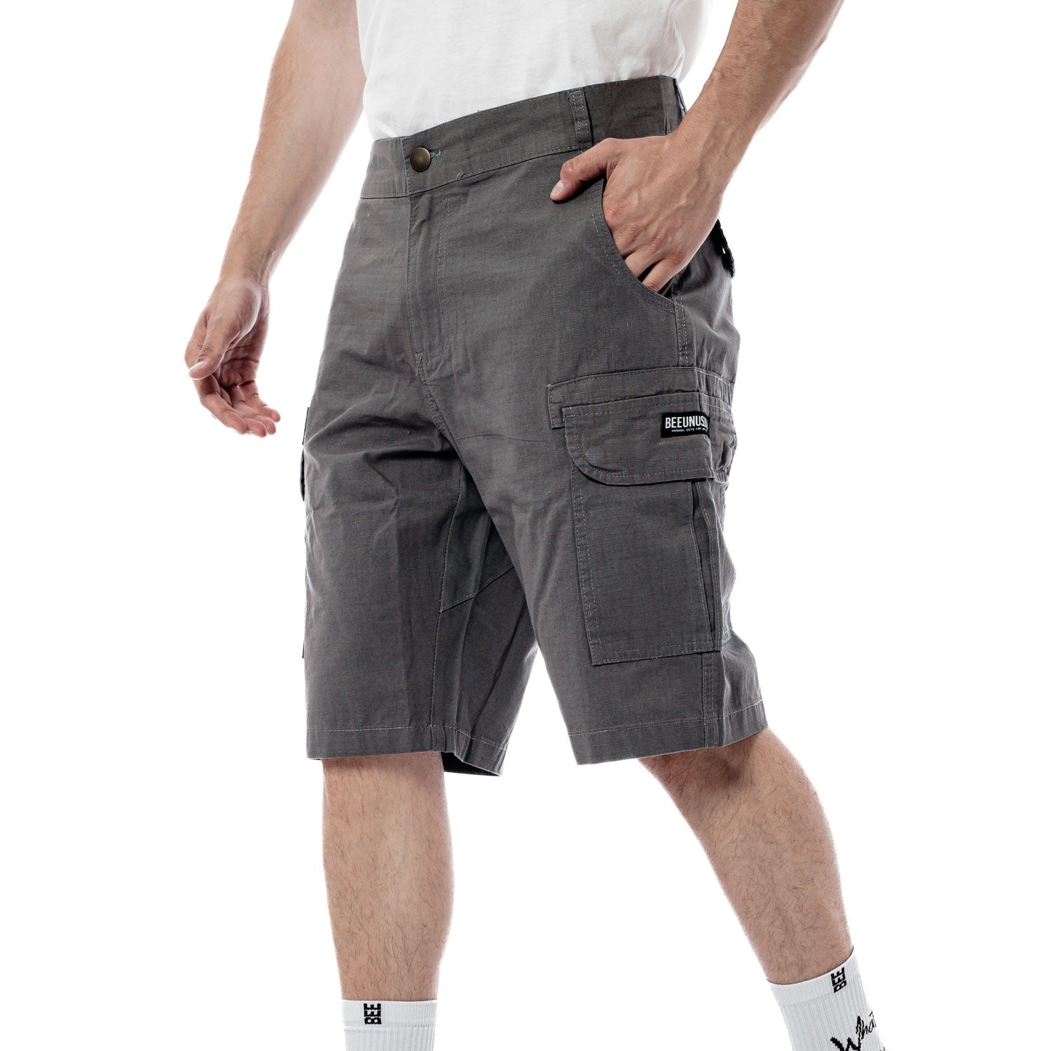 BEE UNUSUAL Ripstop Cargo Shorts Grey