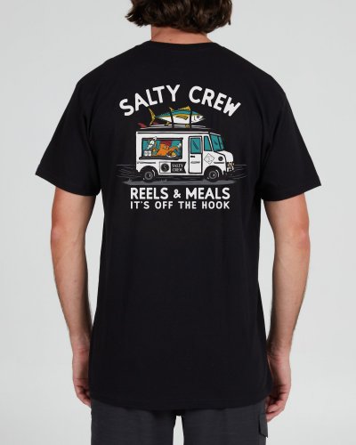 SALTY CREW Reels & Meals Black T-Shirt