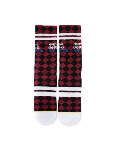 Bee Unusual “Normal Gets You Nowhere” plaid socks