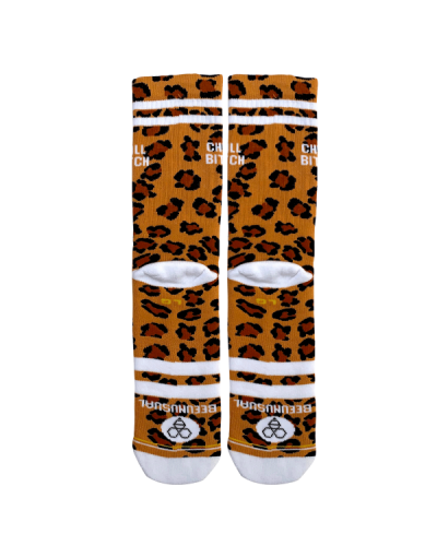 Bee Unusual “Chill Bitch” Leo Socks Brown/Black