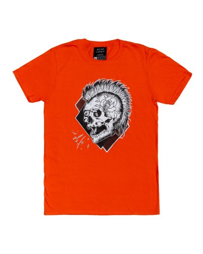 KUSH COMA Punk Skull Orange Tshirt