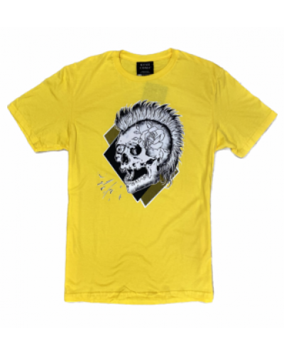 KUSH COMA Punk Skull Yellow T-Shirt