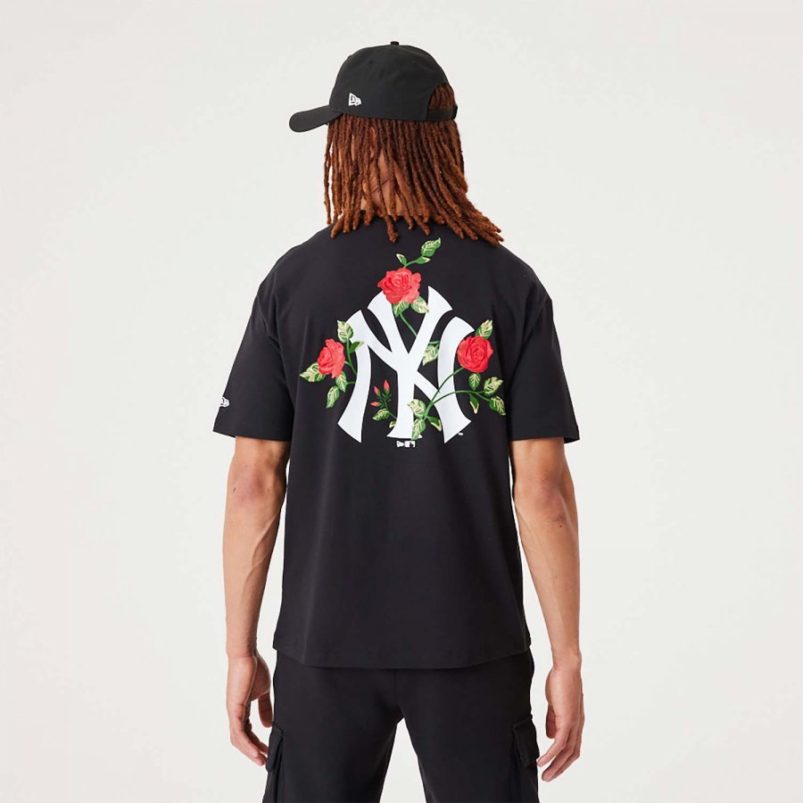 NEW ERA New York Yankees MLB Floral Graphic Black Oversized T-Shirt
