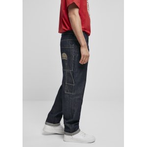 SOUTHPOLE Embroidery Denim Baggy Jeans In Raw Indigo 