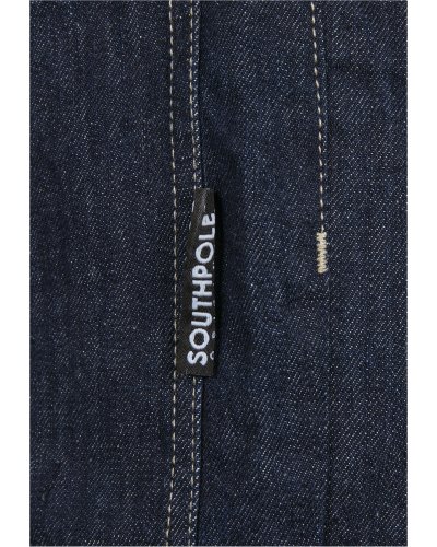 SOUTHPOLE Embroidery Denim Baggy Jeans In Raw Indigo 