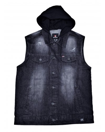 SOUTHPOLE CLOTHING Hoodied Denim Vest