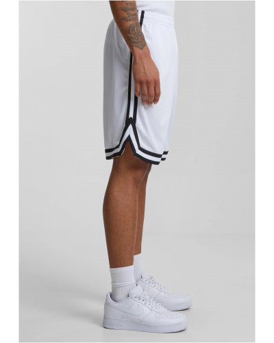 URBAN CLASSICS Stripes Mesh Shorts White / Black