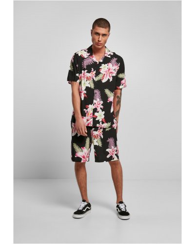 URBAN CLASSICS Viscose AOP Resort Shirt DARKJUNGLE