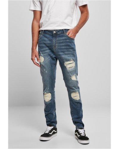 URBAN CLASSICS Heavy Destroyed Slim Fit Jeans BLUE