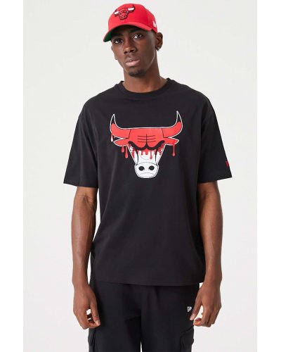 NEW ERA Chicago NBA Drip Logo Bulls Black T-Shirt