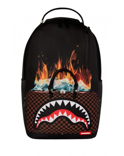 SPRAYGROUND BAG OF MONEY ON FIRE DLXSV BACKPACK