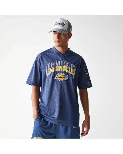 NEW ERA LA Lakers NBA Arch Dark Blue Mesh Oversized Jersey