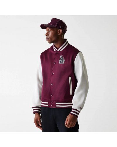 NEW ERA LA Dodgers MLB Dark Red Bomber Jacket