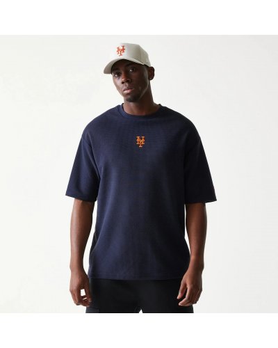 NEW ERA New York Mets MLB Waffle Navy Oversized T-Shirt
