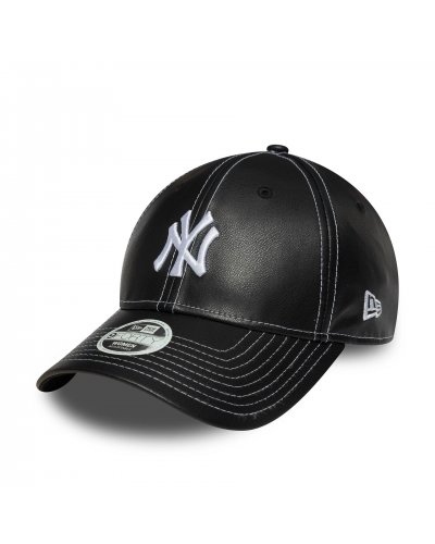 NEW ERA New York Yankees MLB Topstitch PU Black 9FORTY Adjustable Cap