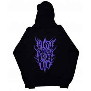 KUSH COMA Def Metal V1 QB Mix Black Hoodie Purple Print
