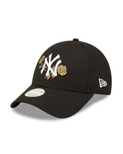 NEW ERA New York Yankees Womens Floral Metallic Black 9FORTY Adjustable Cap